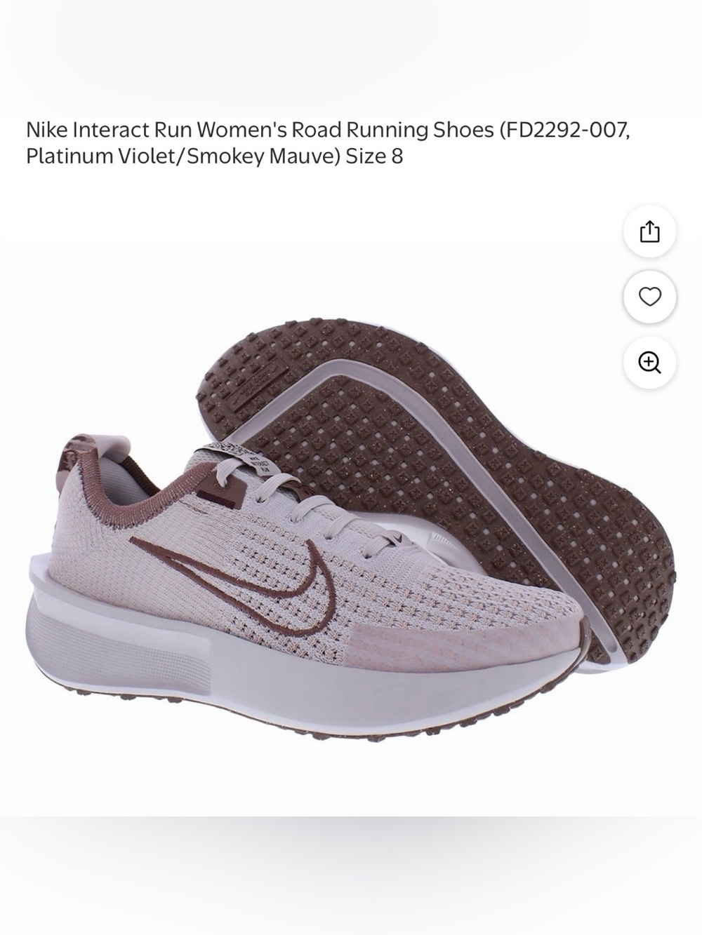 NWOT - Nike Women's Interact Run Shoes - Light Mauve
